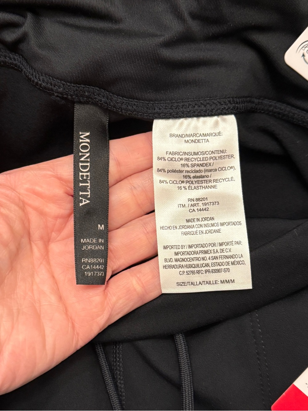 Mondetta Black High Rise Straight Leg Active Tech Pants Womens L NWT - Picture 7 of 8
